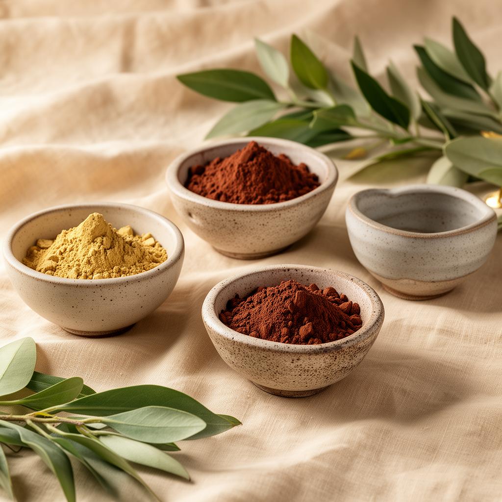 Premium Peruvian superfood powders in ceramic bowls